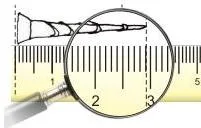 1) Length of the nail is 2 cm and _ mm or 2. _ cm.