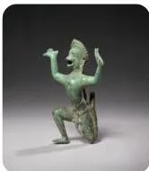 A stone sculpture of a flying Hanuman from Cambodia in Koh Ker style, 10th century CE