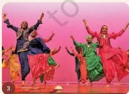 Four photographs showing Bhangra's global presence: a Birmingham flashmob, an NBA half-time show, a Singapore stage competition and a Punjabi Lohri celebration