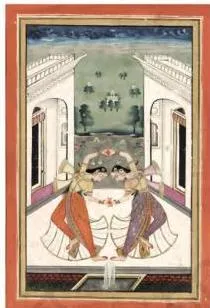 Deccan miniature painting showing two dancers, dated 1750 CE, analysed in the chapter for linear and atmospheric perspective