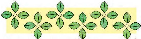Nitya is playing with leaves and making patterns.