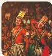 Siddi Dhamal dancers performing the music-dance form that combines African traditions with Gujarati folk traditions