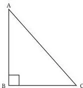 A triangle on a ruler-aligned base with the vertical edge of a set square marking the perpendicular from vertex A down to the base BC