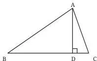 A triangle ABC with its three altitudes AD, BE and CF drawn as perpendiculars from each vertex to the opposite side