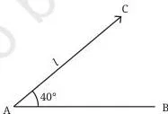 A base with one angle of 40 degrees at A and a second arm from B that stays parallel to the first side, showing when the two lines never meet