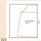 Paper patterns of different objects – (a) cushion cover, (b) apron and (c) dress for a young child