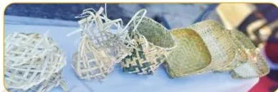 Everyday objects like clothes, plates and baskets shown together, demonstrating the opening idea of Arts of the People, with the People, for the People that art is part of daily life