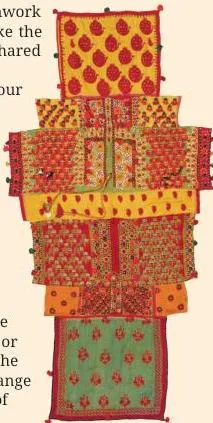 A patchwork quilt made of many different fabric patches, illustrating the chapter's metaphor of society as a patchwork quilt