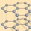 Structure of diamond with each carbon atom bonded to four others in a rigid three-dimensional network