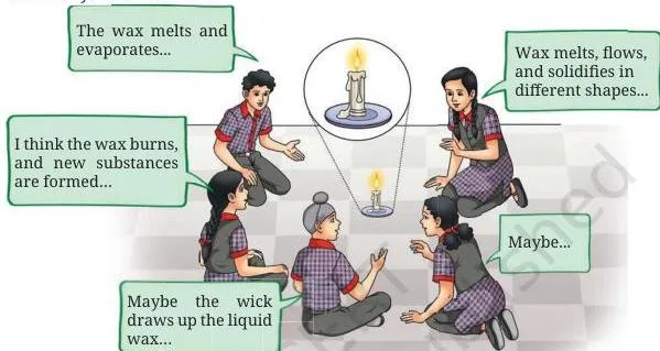 What changes occur when a candle burns?
