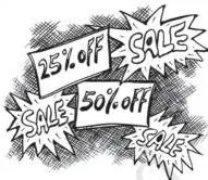 A boxed relation stating that discount equals marked price minus sale price, the definition anchoring the discounts section of the chapter.