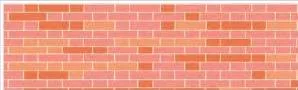Comparison of four brick wall patterns — stretcher bond, header bond, English bond with alternating rows, and Flemish bond with alternating bricks in each row