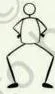 Standing with feet apart so the legs make a square shape, the clearest example of geometry in the lower body