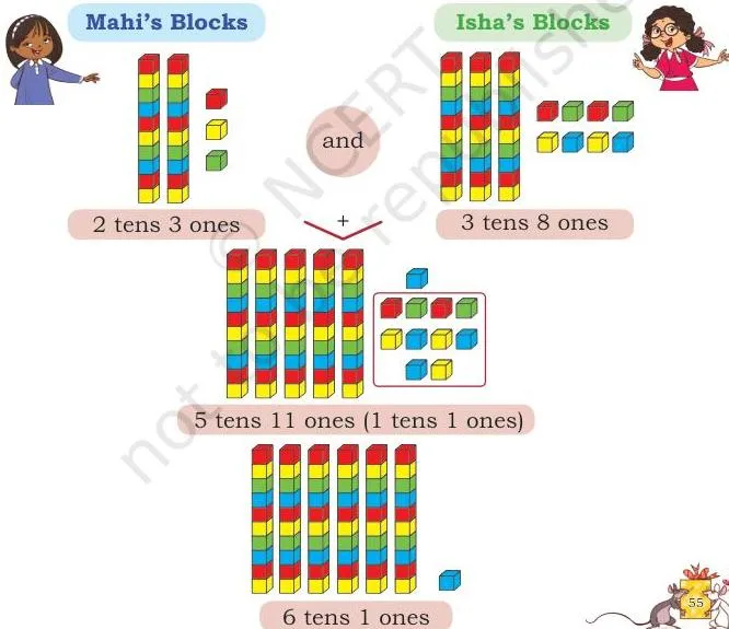 Mahi has some blocks.