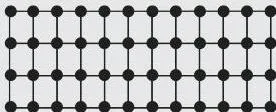 Squared paper with 48 counters arranged in rows and columns, each arrangement pairing rows with columns whose product stays 48