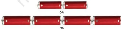 A battery made up of (a) two cells (b) four cells