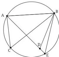 The points A, B, C are noncollinear points; So, using Theorem 1, there is a circle passing through A, B, C; Let us show that D also lies on that circle; For this, let us draw the circle through A, B and C; Suppose D is not on the circle; then it is either inside or outside the circle; Join AD.