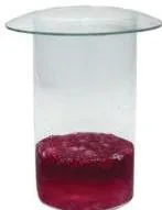 Red rose petals immersed in hot water