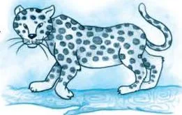 A leopard leaping onto a person, repeating the attack the poem says will identify the Leopard to you.