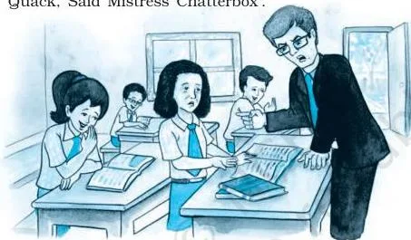 Mr Keesing laughing at the arguments in Anne's essay about talking in class, the illustration that captures the turning point in From the Diary of Anne Frank