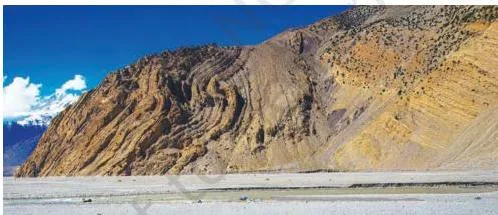 Folded layers of Himalayan rock