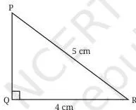 Rough planning sketch of a right triangle with the base, the perpendicular side and the hypotenuse arc marked for construction