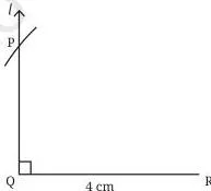 Step 4: Let P be the point at which the arc intersects the line $l$.