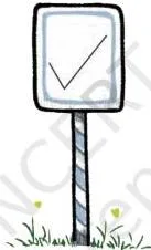 A signboard displaying a two-armed symbol with named corner points, the figure the chapter must recreate exactly on another board