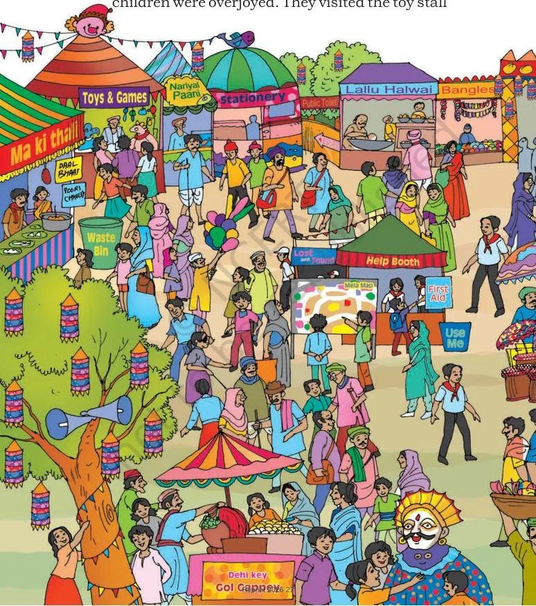 As they entered, they saw stalls with games, toys, sweets and many interesting things.