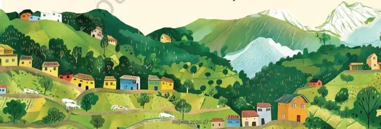 A small Indian village nestled in the Himalayan foothills, the Lakshmanpur setting of the Grassroots Democracy – Part 2 Class 6 chapter on rural local government