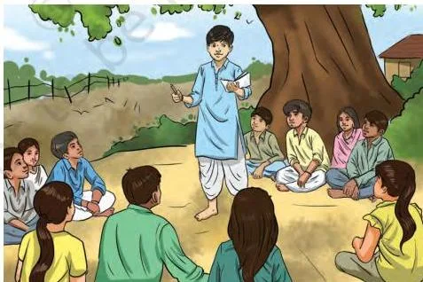 Children taking part in the Rajasthan Children's Parliament, learning democracy through the Barefoot College initiative