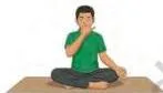 Small illustration of Anuloma-Viloma alternate-nostril breathing, a breathing routine for preventing work strain