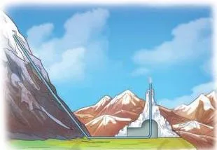 A tall cone-shaped ice structure in a Ladakh landscape, built by spraying stream water into cold winter air so it freezes layer by layer