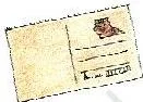 Two identical postcards and a roll of cello tape, the materials for making pipes of different volumes