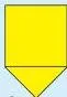 Step 2 of making a tile: a triangle drawn on one side of a 3 cm square, the piece that will be moved to the opposite side