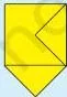 Step 3 of making a tile: a second triangle of the same size drawn inside the square on another side