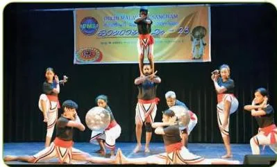 Kalaripayattu, the Kerala martial art shown as one of the world's oldest, whose marma-based and animal-stance training Chandralekha brought into bharatanatyam
