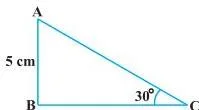Solution : To find the length of the side BC, we will choose the trigonometric ratio involving BC and the given side AB.