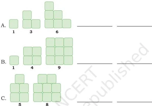 Observe how the number of blocks are increasing in the following shapes and extend the pattern.