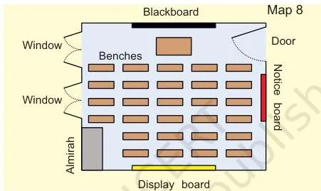 3) All the classrooms in Ashi's school look like this.