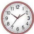 A standard wall clock with hour, minute and second hands, able to measure intervals as small as one second