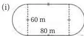 5. Find the perimeters of the following shapes (taking the arcs to be quarter or half or three-quarters of a circle, as appropriate) (Fig. 6.14i to 6.14ix):