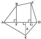 By constructing two diagonals AC and AD the pentagon ABCDE is divided into three parts.