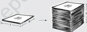 Measure its area. Pile up such sheets of paper of same size to make a cuboid (Fig 9.29).