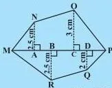 NA, OC, QD and RB are perpendiculars to diagonal MP.