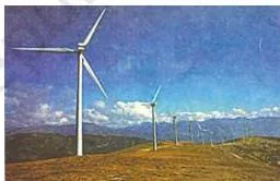 Rows of windmills on the landscape near Nagarcoil, part of India's largest wind farm cluster from Nagarcoil to Madurai