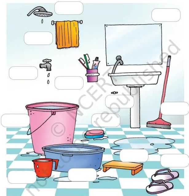 Look at the picture of a bathroom.