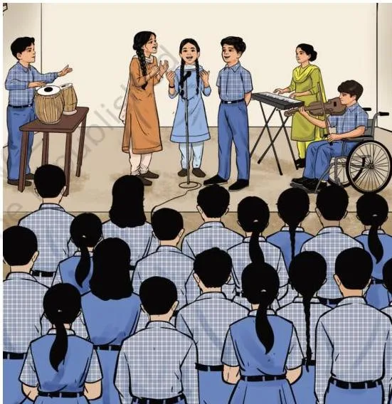 The Abhinaya Darpana saying sabha kalpataru bhaati, teaching that the audience is a tree which fulfils your inner wishes — the opening idea of the Music, Emotions class 7 chapter