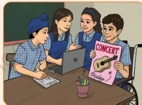 Image paired with the event-promotion activity, in which students document the process and performance and share a report with the class
