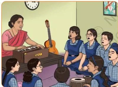 A music class of parents and teachers, illustrating how music educators teach students at schools, universities, conservatories or online
